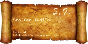 Stoffer Iván névjegykártya